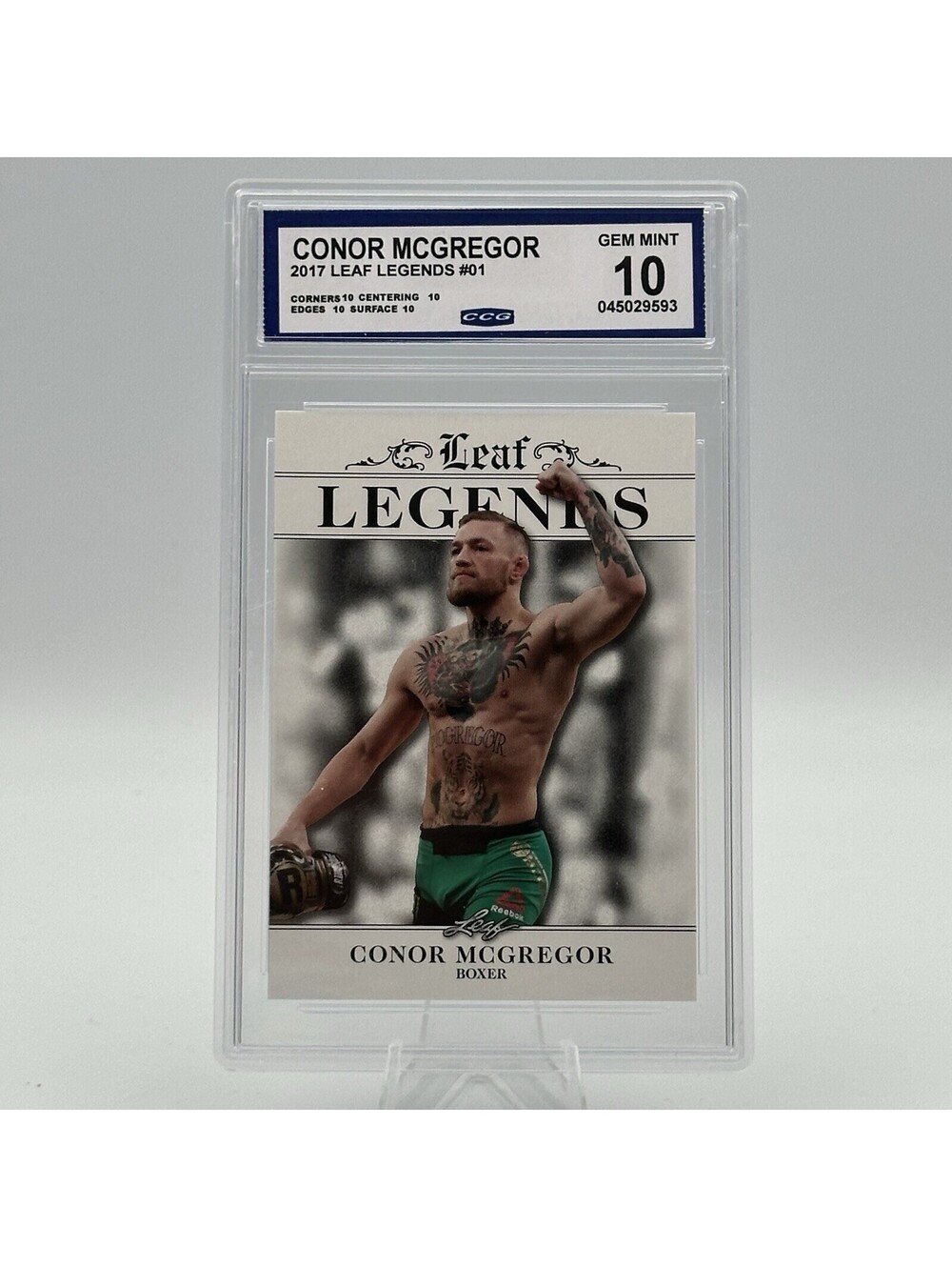 Conor McGregor 2017 Leaf Legends #01 Gem Mint 10 Graded CCG UFC MMA Card